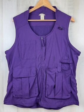Duluth Trading Company Women’s Full Zip Heirloom Gardening Vest Eggplant Large